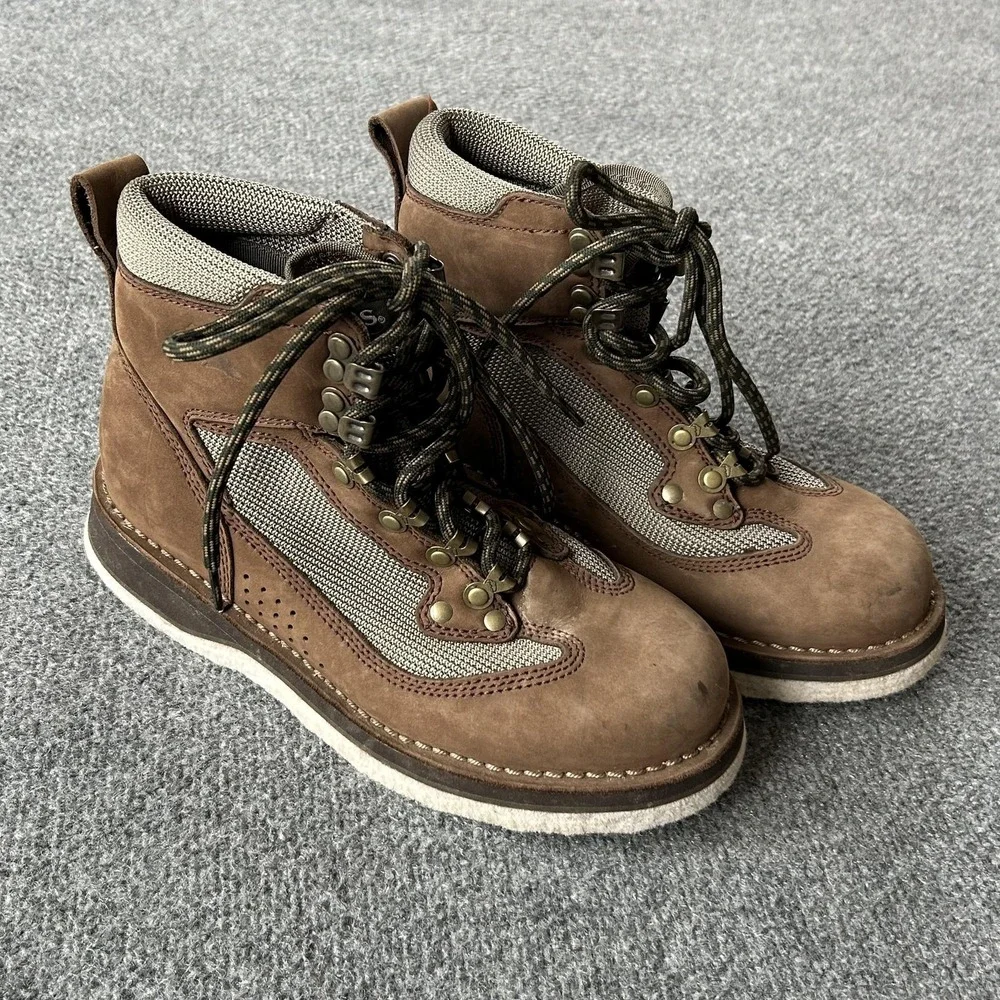 Simms Wading‎ Boots Mens 6 Brown Nubuck Mesh Felt Sole Non Slip Fishing